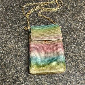 JustFab Gold and Green Crossbody Bag